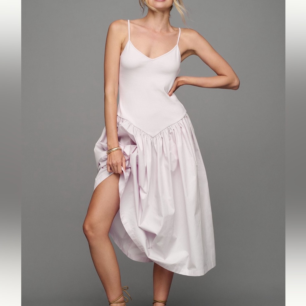 Anthropologie. Maeve sleeveless ribbed midi dress. Color lilac. Size Large.